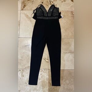 Mind Code Black Studded Jumpsuit